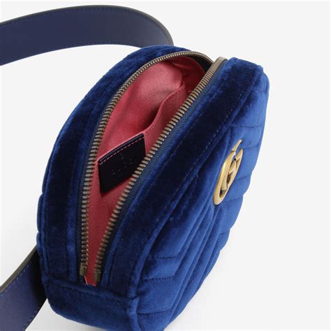 gucci belt bag velvet blue